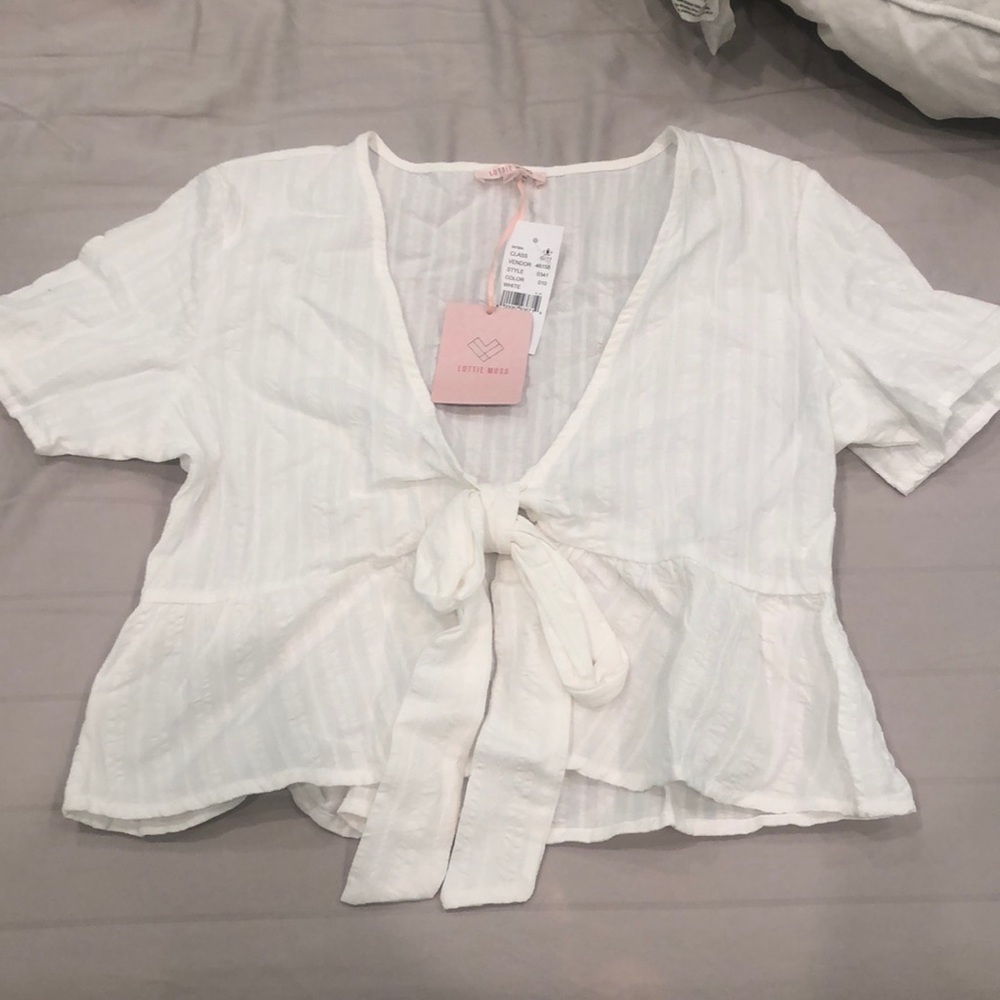 NWT Lottie Moss White Tie Front Too